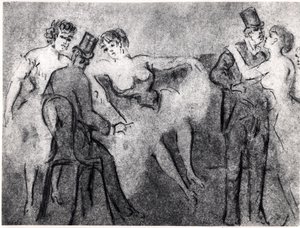 Au bordel, vers 1850